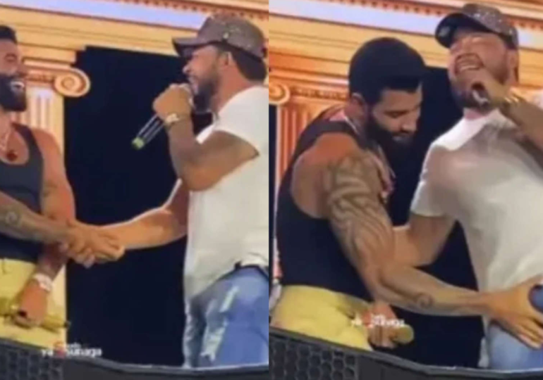 Vídeo: Gustavo Lima segura o pinto de outro cantor durante show