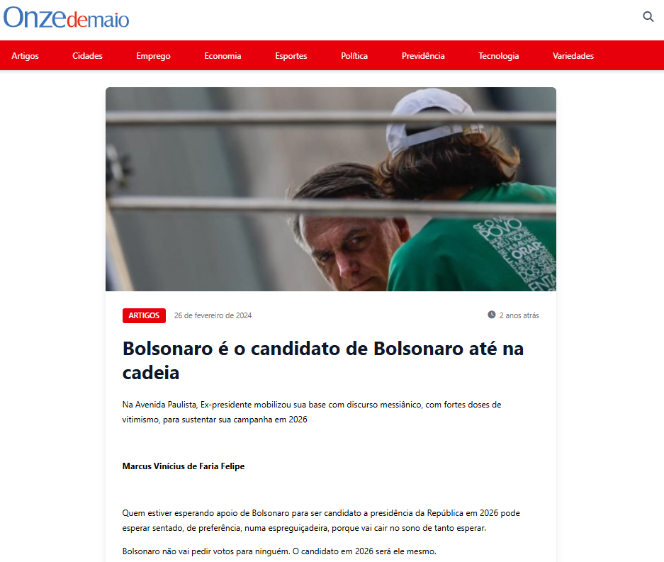 Em artigo publicado dia 26 de fevereiro de 2024, antecipamos o movimento que o ex-presidente faz agora, lançando o filho Flávio Bolsonaro